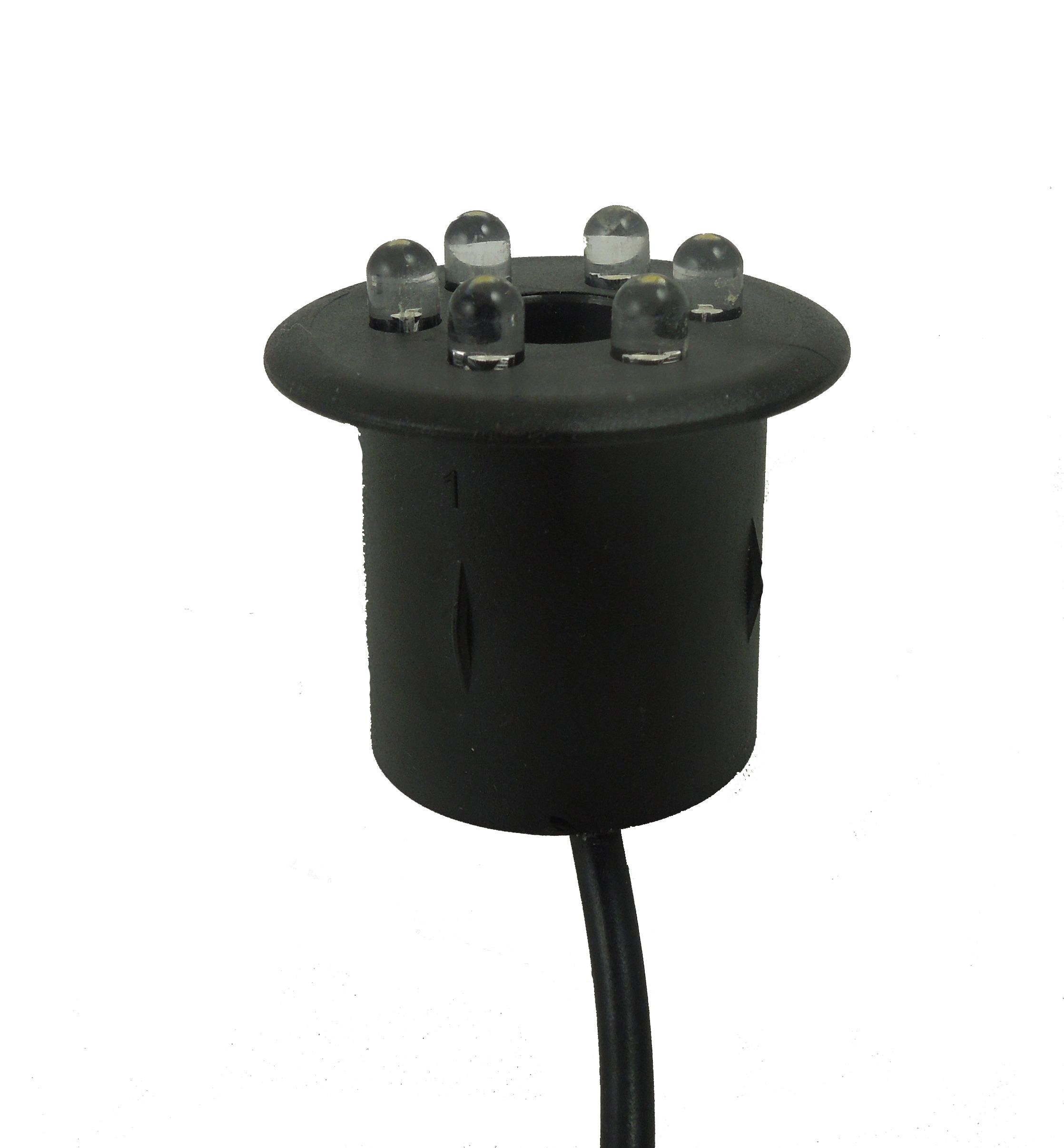 Heissner LED-Lampe  für Steinbrunnen  warm Weiß, gelb/weiß, Durchmesser 30 mm, Kabellänge 150cm, 3/4 " Schlauchanschluss (ET21-16910)