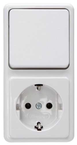 Kopp Kombination ( Wechselschalter und Steckdose) arktis-weiss