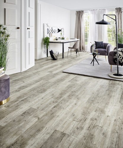 Handmuster KWG Antigua classic Hydrofix Pinie gebürstet Designvinyl Fertigfußboden 123,5x30,5 cm