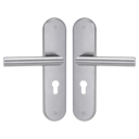 Vorschaubild Griffwerk TITANO Schild SB_884 ES1 (S2) -Edelstahl matt Schutzbeschlag-Set -Drücker/Drücker -mit Griff LUCIA PROF EM -Dr/Dr, ZA, 92mm -TS 60-80