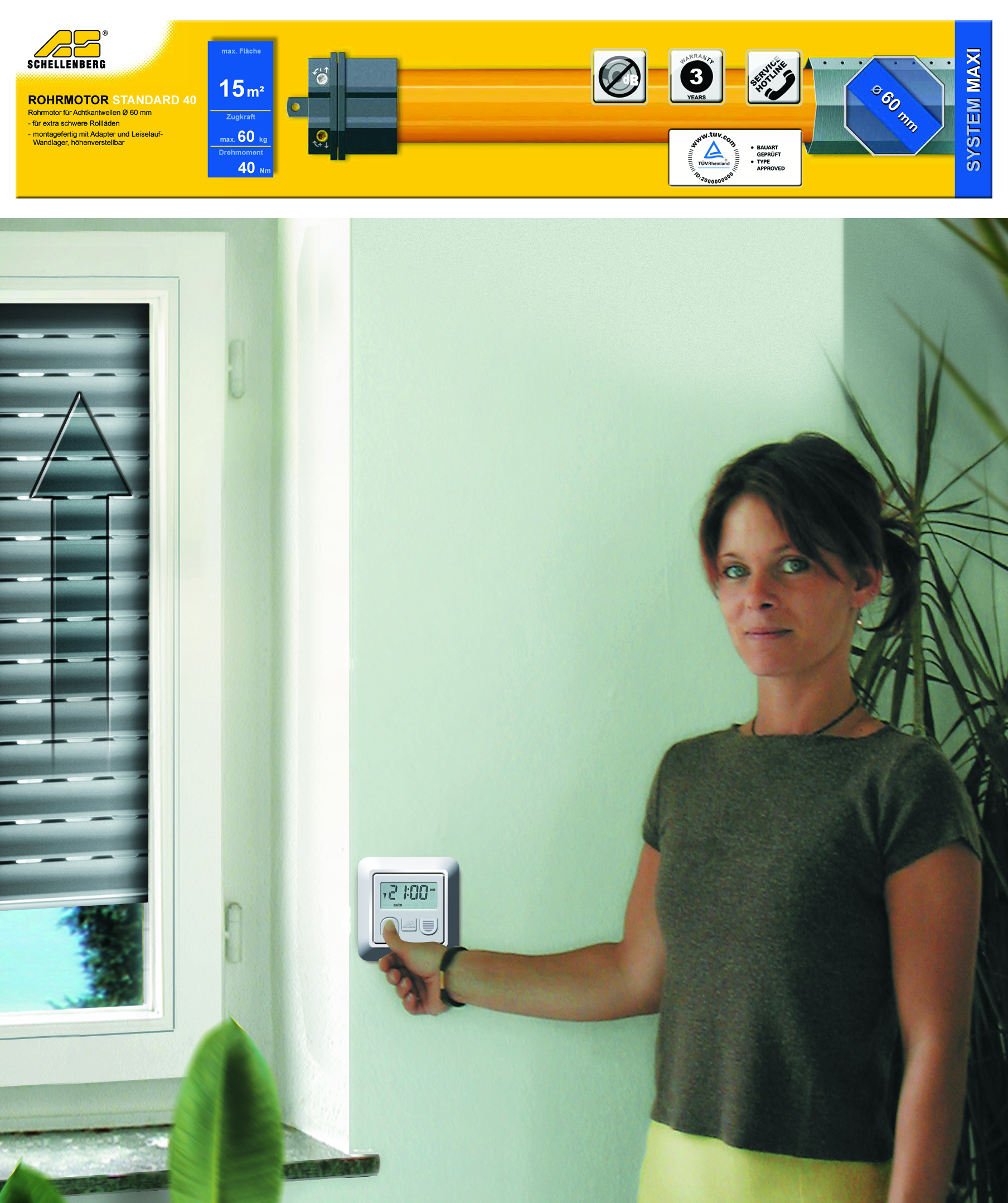 Schellenberg Rohrmotor Maxi STANDARD 40Nm