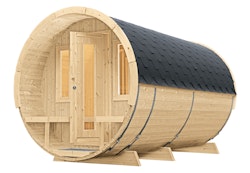 Wolff Finnhaus Saunafass 400 de luxe-Bausatz zur Selbstmontage-Schwarz-farblich unbehandelt
