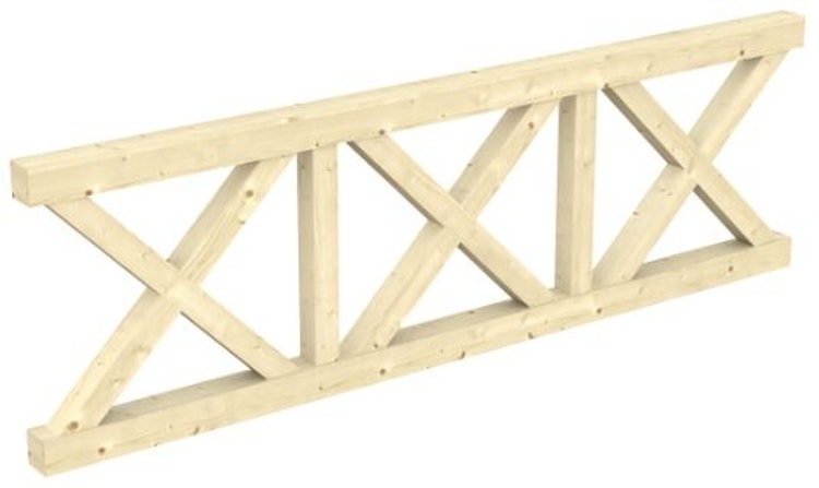 Skan Holz Andreaskreuz-Brüstung für Terrassenüberdachung Leimholz
