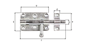 Vorschaubild Bolzen-Schlossriegel galvanisch verzinkt dickschichtpassiviert Ø16x99x60 mm