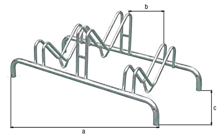 Alberts® Mehrfach-Fahrradständer freist.,fvz, Einstellplätze 5, LxT 1450x515 mm 692650