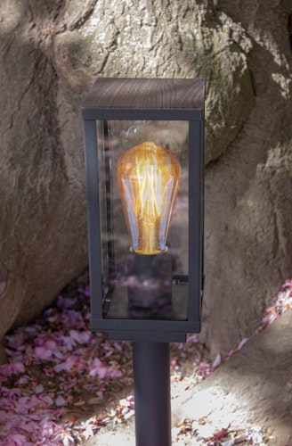 ECO-LIGHT Außenwandleuchte Karo Aluminium / Holz (4100112)