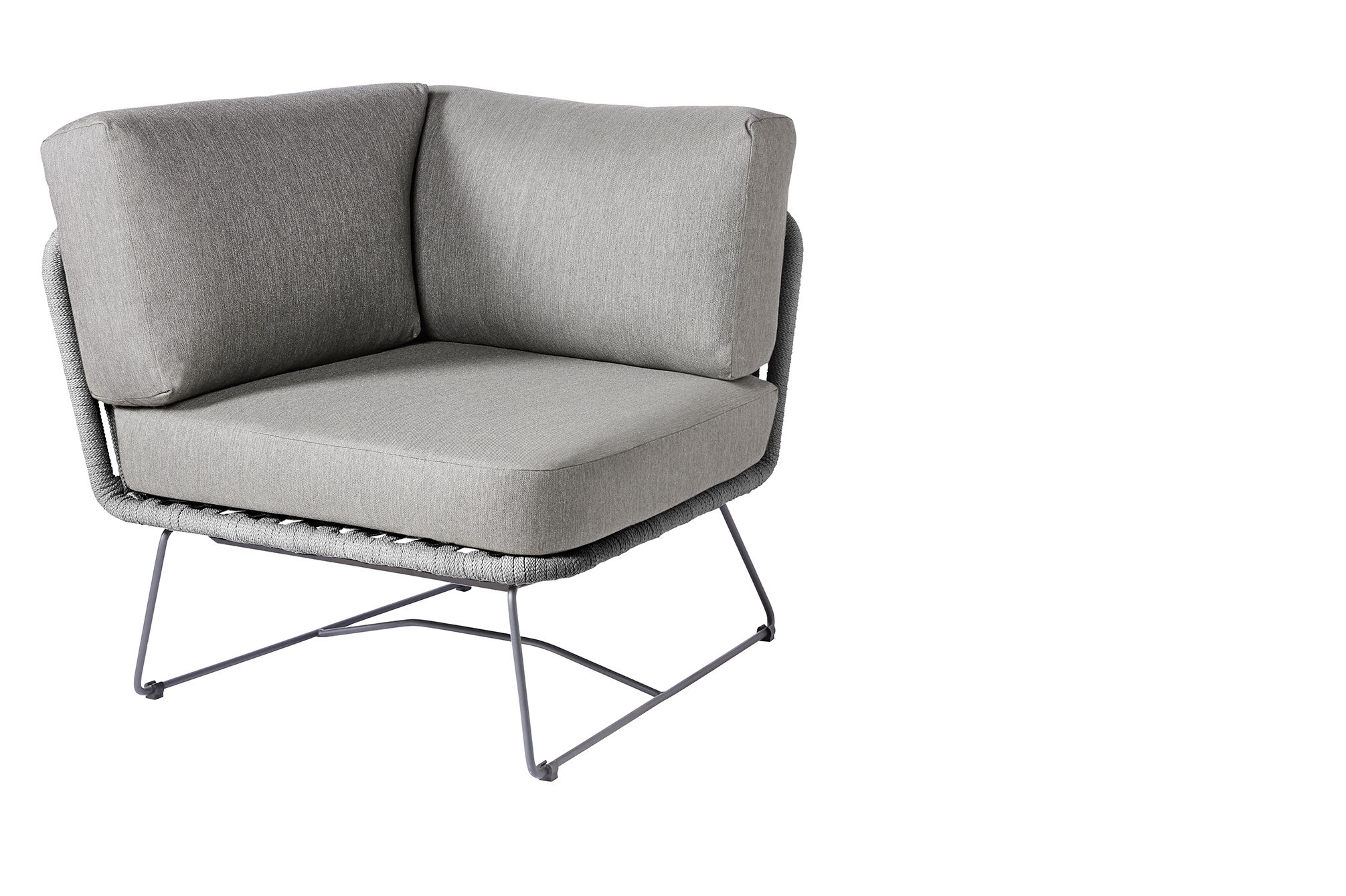 Diamond Garden Lounge Eckmodul MILOS, Edelstahl Dunkelgrau / Rope / Sunproof (100 % Polypropylen)