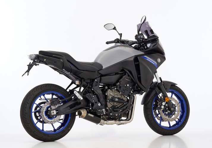 SHARK KOMPLETTANLAGE Aluminium eloxiert schwarz SRC 4 für YAMAHA MT-07,Tracer 7/GT,XSR700 / XTribute / Legacy EURO5  