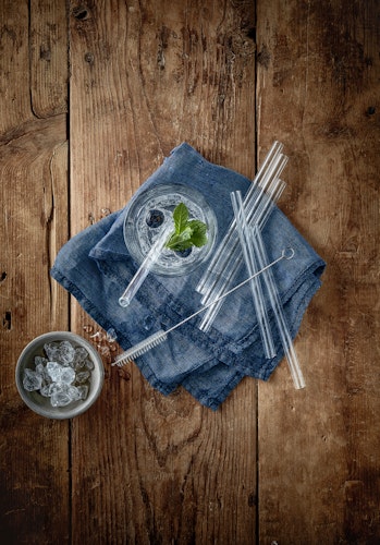 WMF Glastrinkhalme 6tlg. 150 mm inkl. Bürste