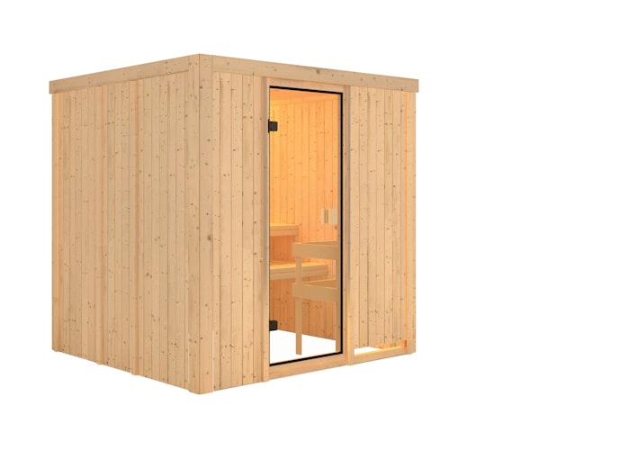 Karibu Woodfeeling Sauna Tromsö - 68 mm Aktionssauna inkl. gratis Sauna-Zubehörset im Wert von 234,94 €