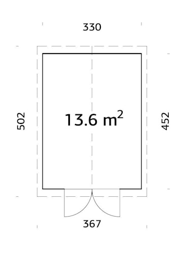 Palmako Gerätehaus Martin 13,6 m² - 18+70 mm