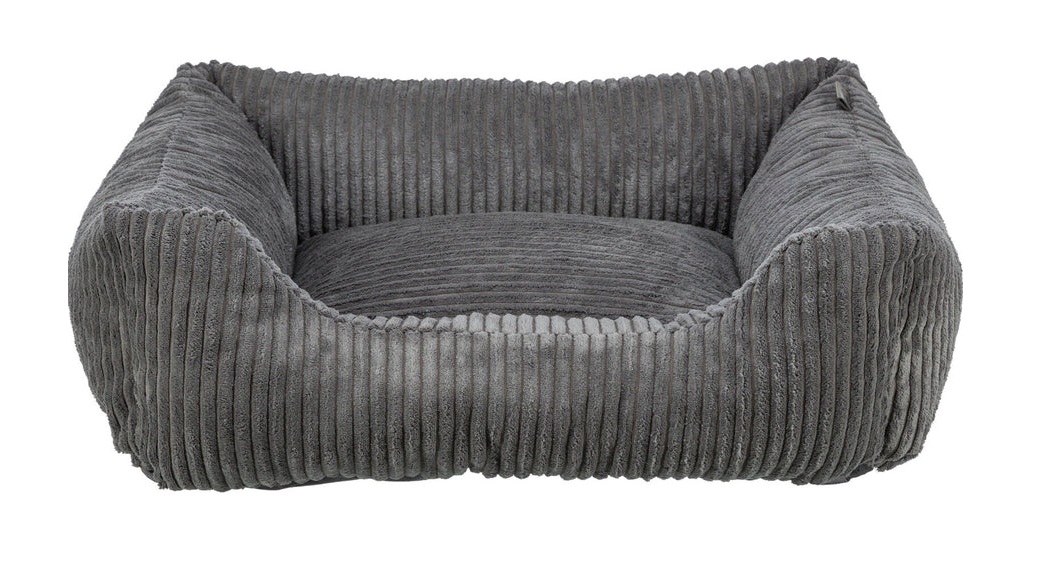 TRIXIE Vital Bett Jonna, Cordplüsch, eckig, 60 × 50 cm, dunkelgrau