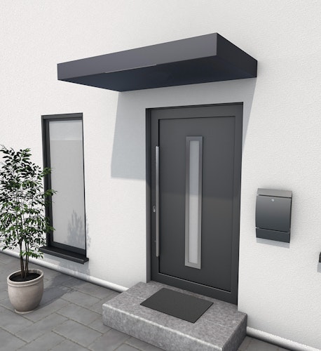 Gutta Rechteckvordach BS 160 in kubischem Design (Restposten in Farbe DB703 FS)