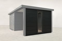 Wolff Finnhaus Seiten-/Rückwand 30 Metall Anthrazit mit LichtausschnittZubehörbild
