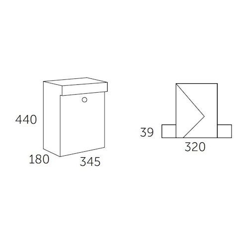 ALLUX Grundform Villa Design Briefkasten 440x345x180 mm