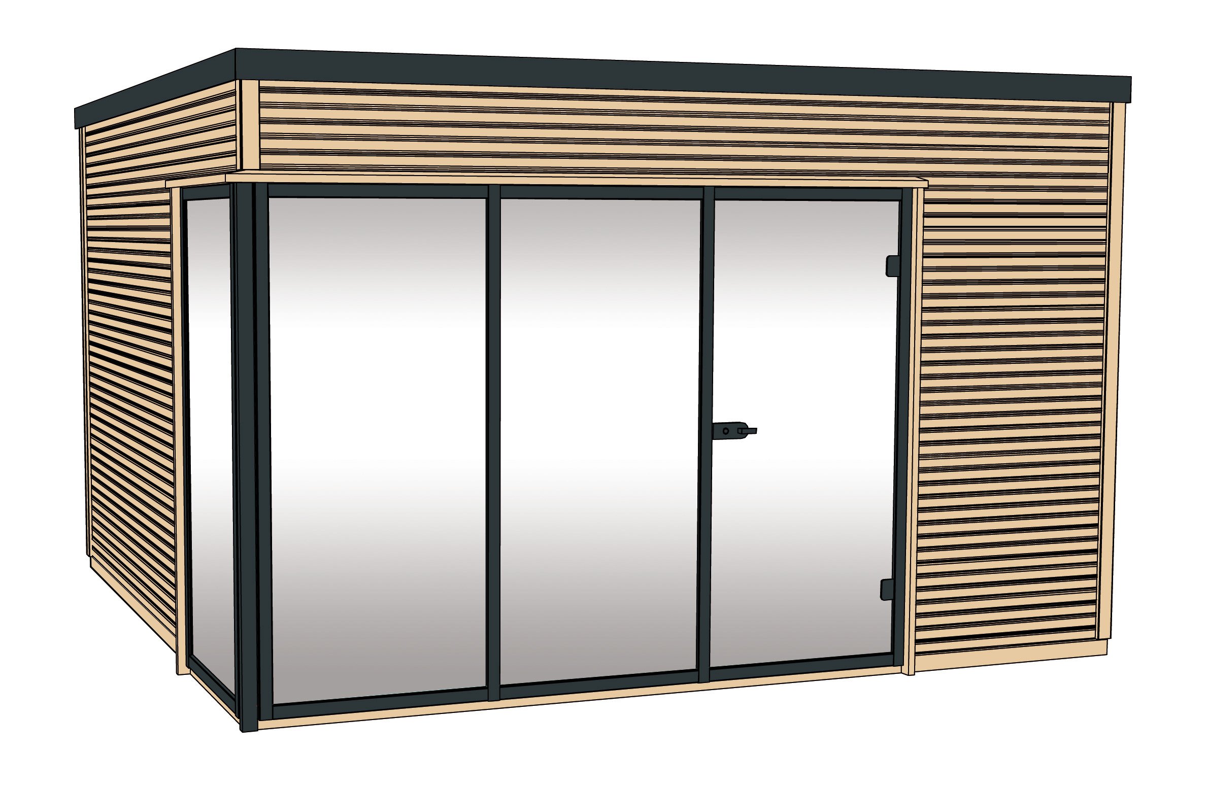 Weka 45 mm Gartenhaus Cubilis 412 380 x 380 cm