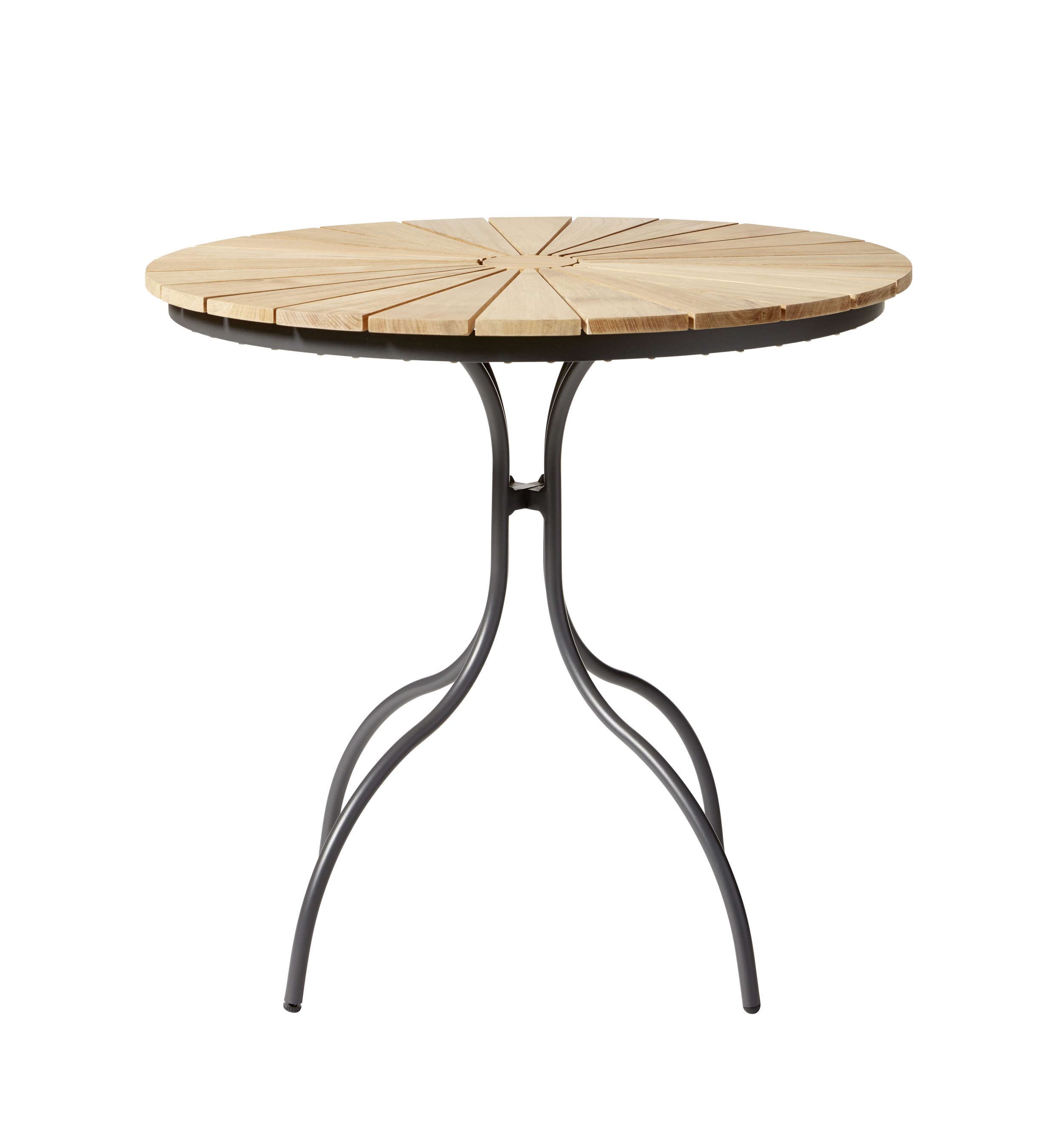 Cinas Kaffeetisch ELLEN, Ø 80 cm, Aluminium / Teak