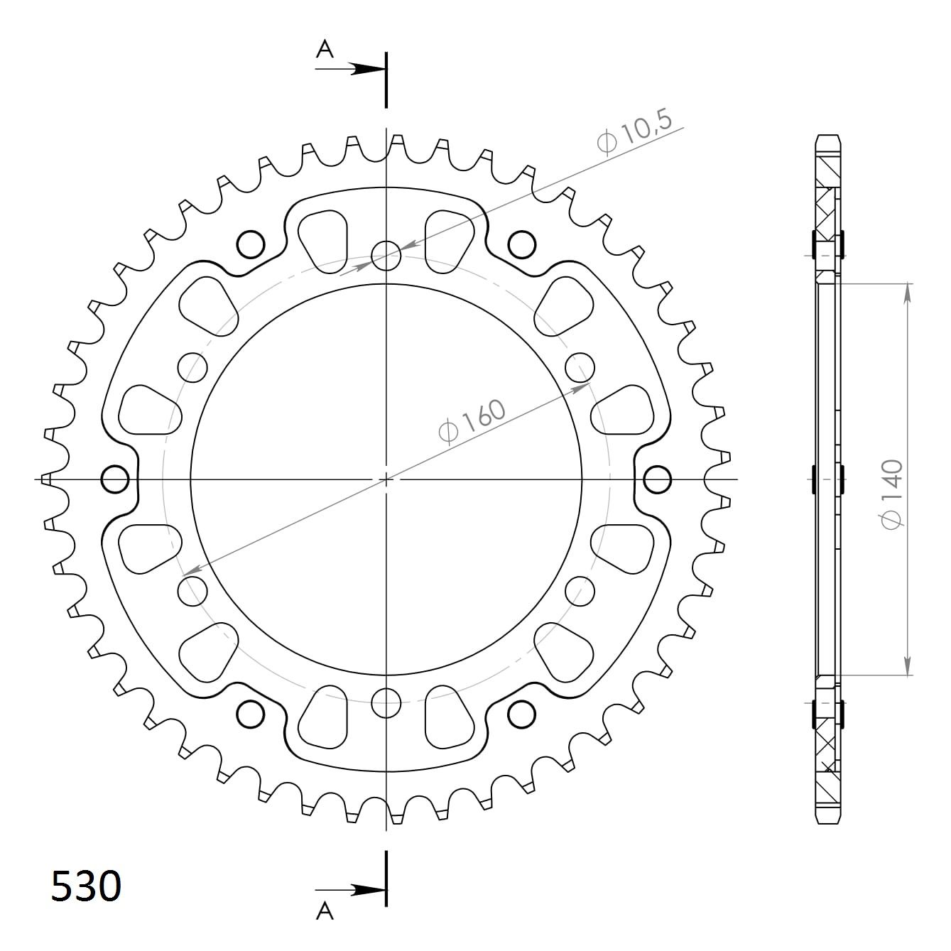 Supersprox Stealth-Kettenrad 530 47Z (Gold)