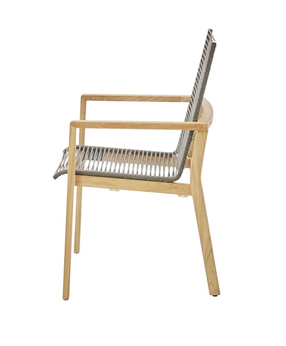 Diamond Garden Stapelstuhl ATLANTA, Premium Teak / Rope Grau