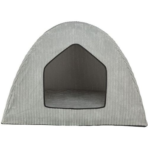 TRIXIE Vital Höhle Jonna, Cordplüsch, 100 × 70 × 70 cm, hellgrau