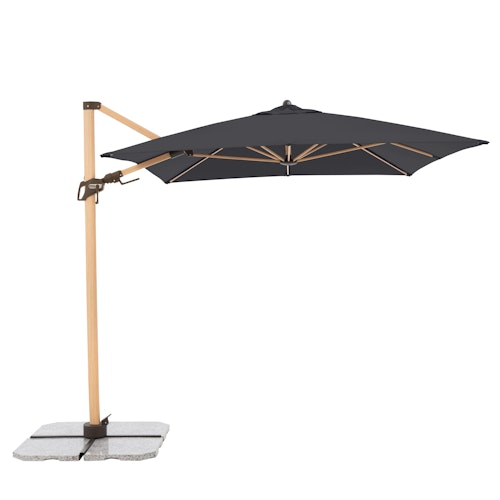 doppler Pendelschirm ALU WOOD 300 x 220, Aluminium Esche-Optik / 100 % Polyester 180 g/m²