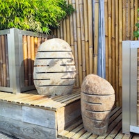 BambusBASIS Steinlampe - handgefertigt