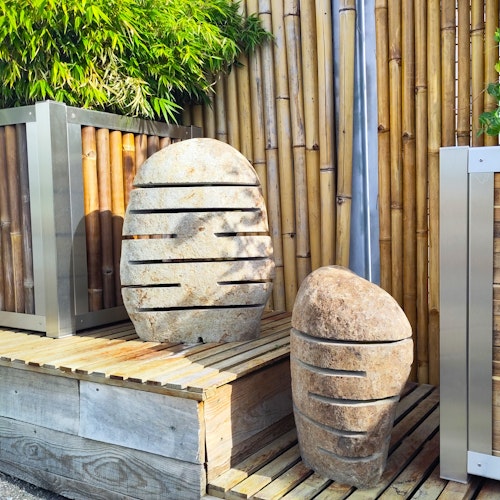 BambusBASIS Steinlampe - handgefertigt