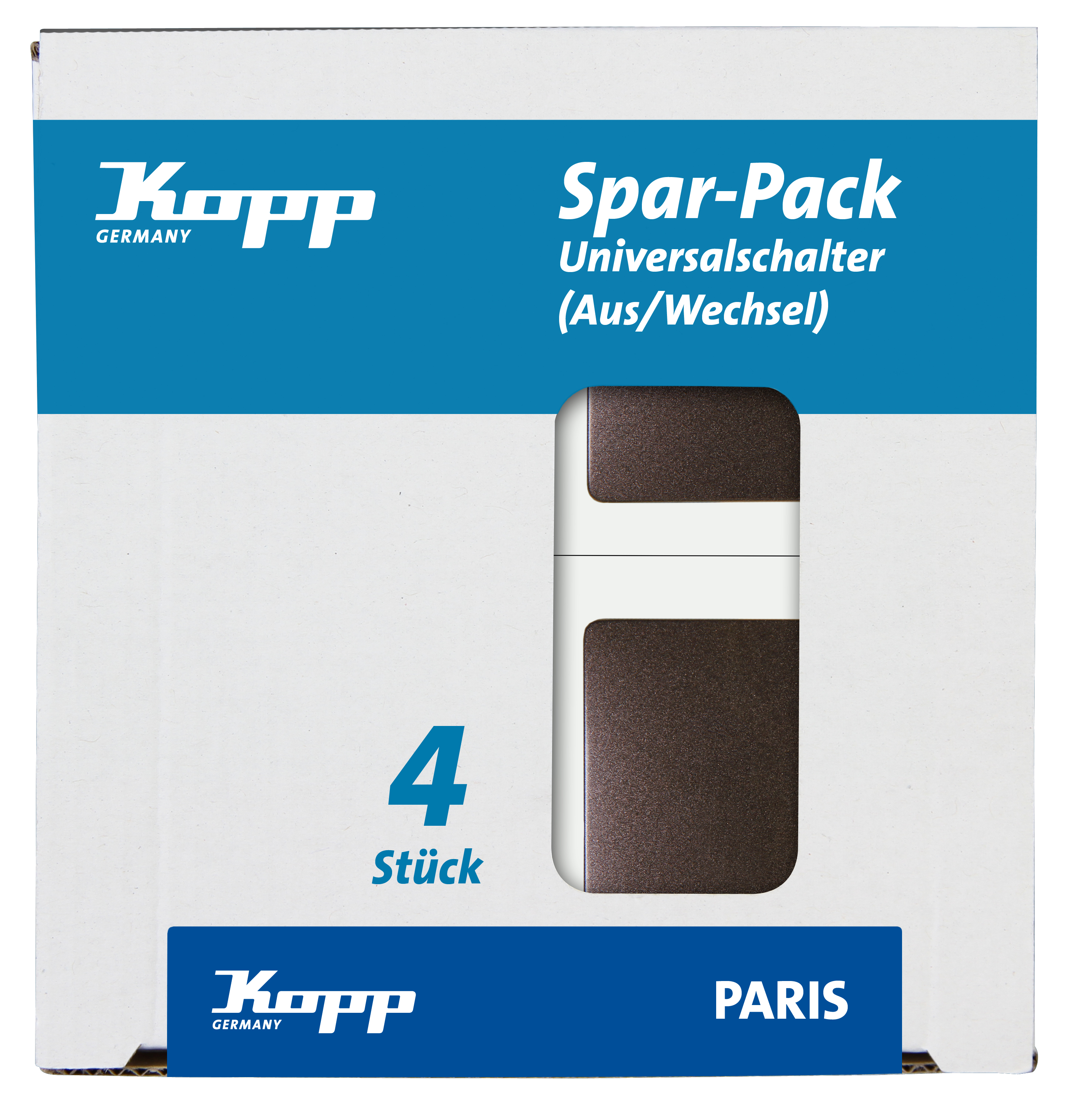 Kopp Universalschalter PARIS palisander-braun, PROFI-PACK