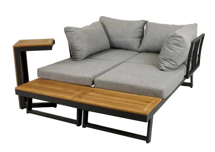 Garden Pleasure Lounge Set FELICE, Aluminium / Akazie / Kissen 100 % Polyester