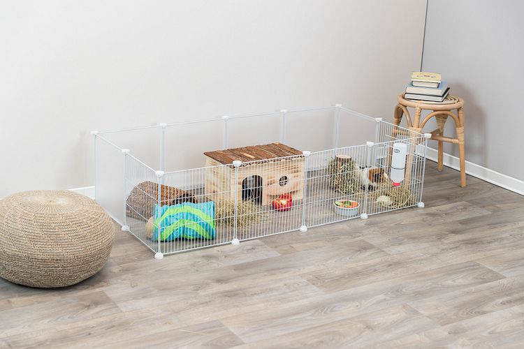 TRIXIE Indoor Freilaufgehege, Metall/Kunststoff, 140 × 35 × 70 cm, weiß
