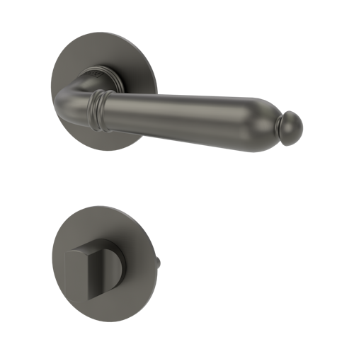 Griffwerk CAROLA PIATTA S -Kaschmirgrau Rosettengarnitur rund -Flachrosette -WC TS 37-45mm