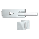 Vorschaubild Griffwerk Glastürbeschlag PURISTO S mit Griff LOREDANA Profilzylinder Flüster 3-tlg. Bänder LOREDANA Edelstahl poliert-matt