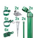 Vorschaubild Alberts® Maschendraht Zaunanschluss-Set zweiseitig mit Bodenhülse für Pfosten  Ø 60 mm