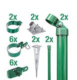 Alberts® Maschendraht Zaunanschluss-Set zweiseitig mit Bodenhülse für Pfosten  Ø 60 mmZubehörbild