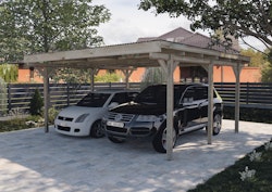 Weka Flachdach Doppelcarport 616