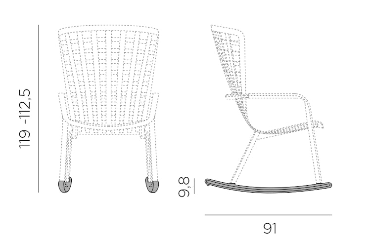 NARDI Kufen-Set FOLIO ROCKING, Kunststoff Tabacco - Abverkauf