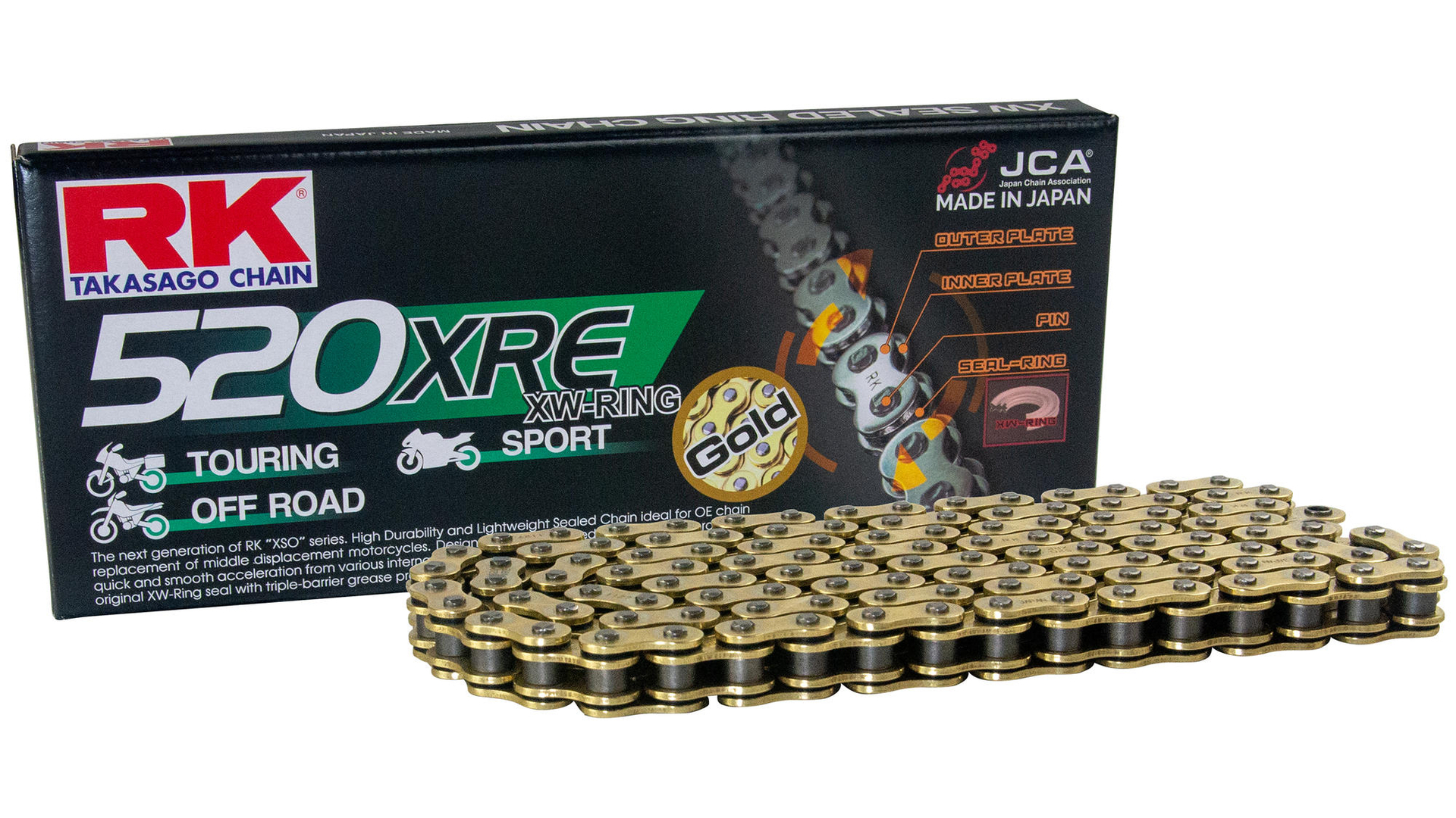 RK GB520XRE Kette 98 N Gold