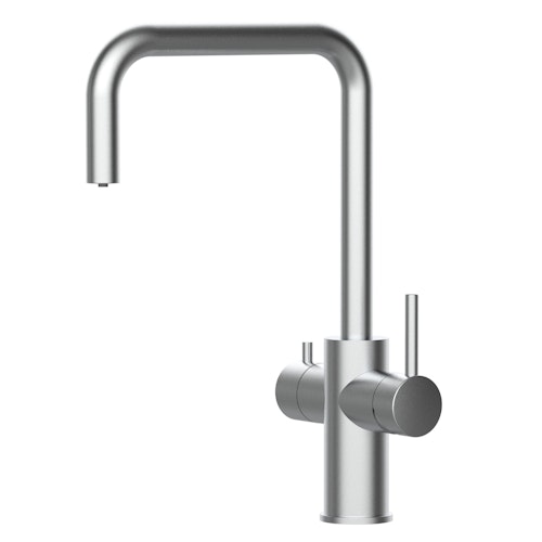 5 Wege Wasserhahn Küchenarmatur, Edelstahl Massiv mit 360° schwenkbarem N-Auslauf, Gebürstet