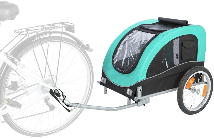 TRIXIE Fahrradanhänger schwarz/türkis