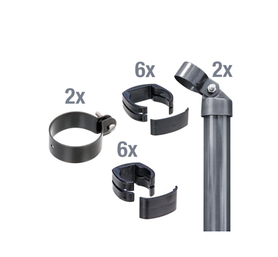 Alberts® Zaunanschl.-Set f. WG, anth. kstb.,zE,f.Pfosten ⌀60 mm,f.Höhe 1220 mm 601881