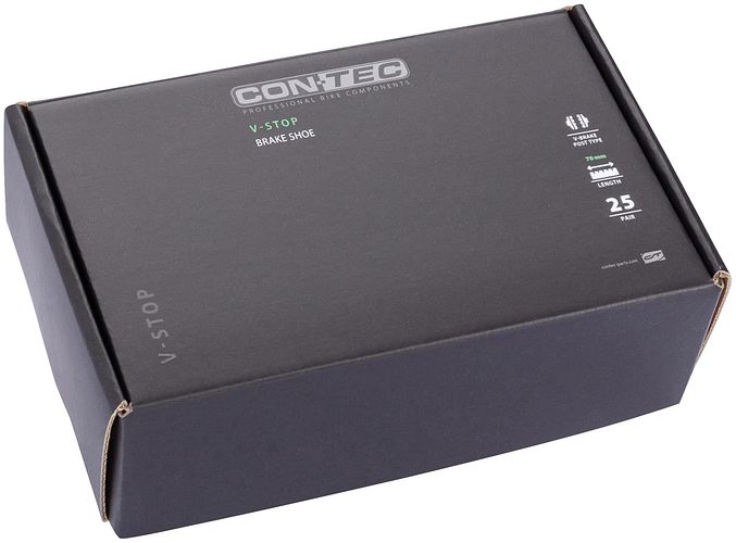 CONTEC Bremsschuh V-Stop 70 mm schwarz Schraub, Box &agrave, 25 Paar