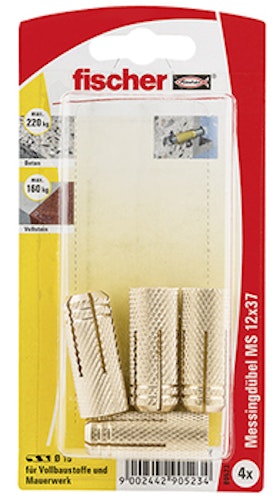 FISCHER Messingdübel MS 12x37 K (4 Stück)