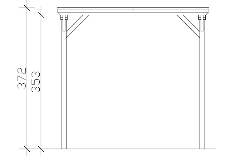 Skan Holz Emsland - Flachdach Caravan-Carport aus Leimholz Breite 402 cm