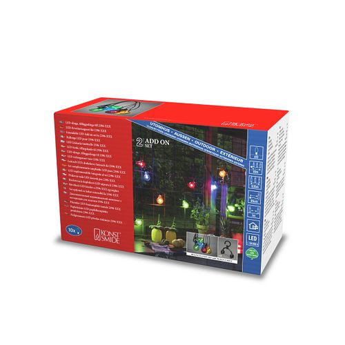 Konstsmide Ganzjahresbeleuchtung  LED Biergartenketten System Erweiterung Lichterkette, bunt (2397-500)