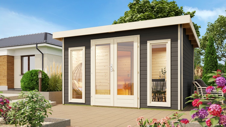 Karibu Saunahaus Mainburg 2 mit Vorraum - 38 mm inkl. gratis Sauna-Zubehörset im Wert von 234,94 €