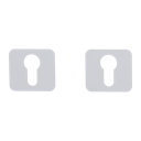 Vorschaubild Griffwerk Schlüsselrosettenpaar ONE abgerundet Profilzylinder Flachrosette Seidenweiß