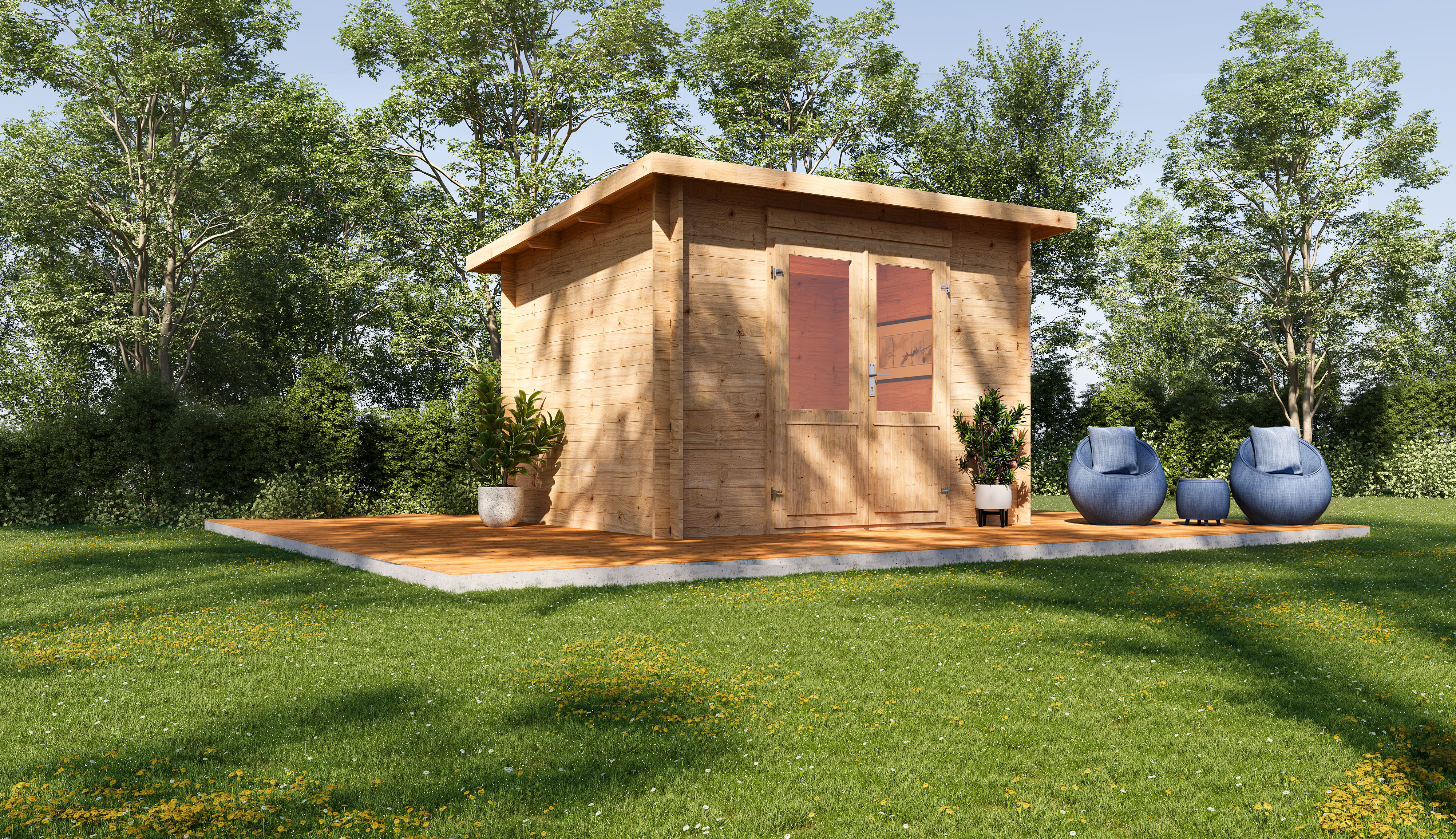 Wolff Finnhaus Gartenhaus Garde 2823 - 28 mm