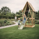 Vorschaubild EXIT Yuki 550 Holzspielhaus mit Rutsche, Sandkasten und Matschüche