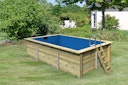 Karibu Rechteck Pool Gr. 3 - 350 x 530 cm - kesseldruckimprägniert Sparset mit Filteranlage 