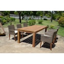 Vorschaubild Garden Pleasure Esstisch-Set PALA, Tisch + 6 Stühle, Akazie / Polyrattan / Kissen 100 % Polyester